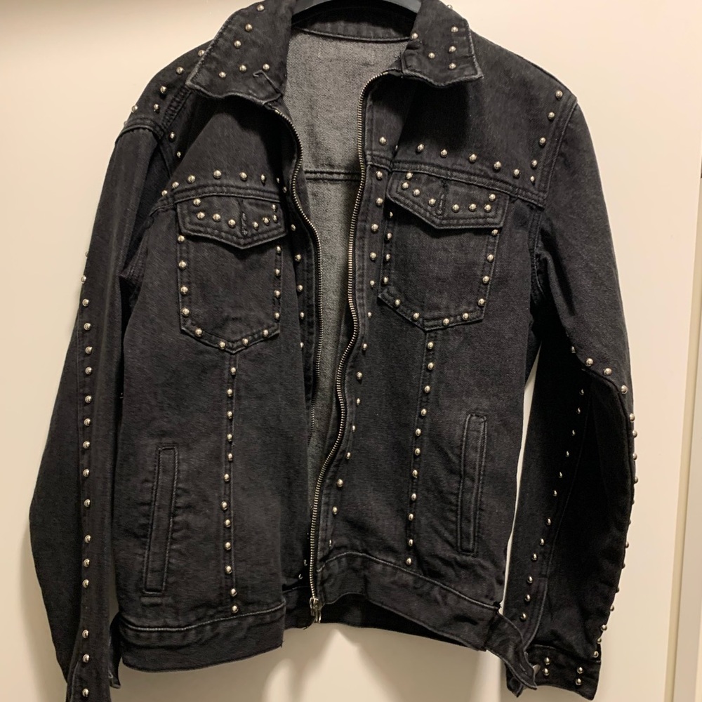 Studded Black Jean Jacket
